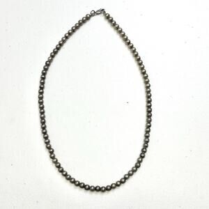 Sterling Silver Large Round Bead Necklace 19 inches 24 grams